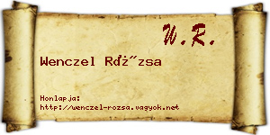 Wenczel Rózsa névjegykártya