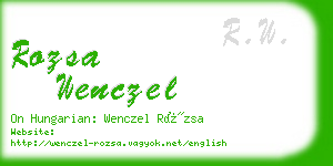 rozsa wenczel business card